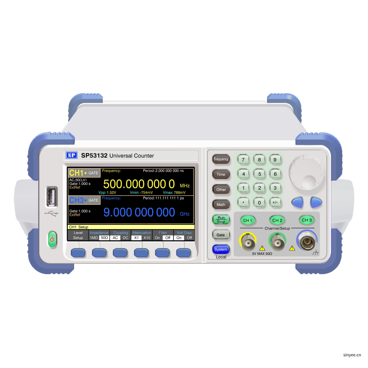 SP53132通用计数器 10位双路 0.14mHz~500MHz/1.5GHz/2.5GHz/3GHz/6GHz/9GHz