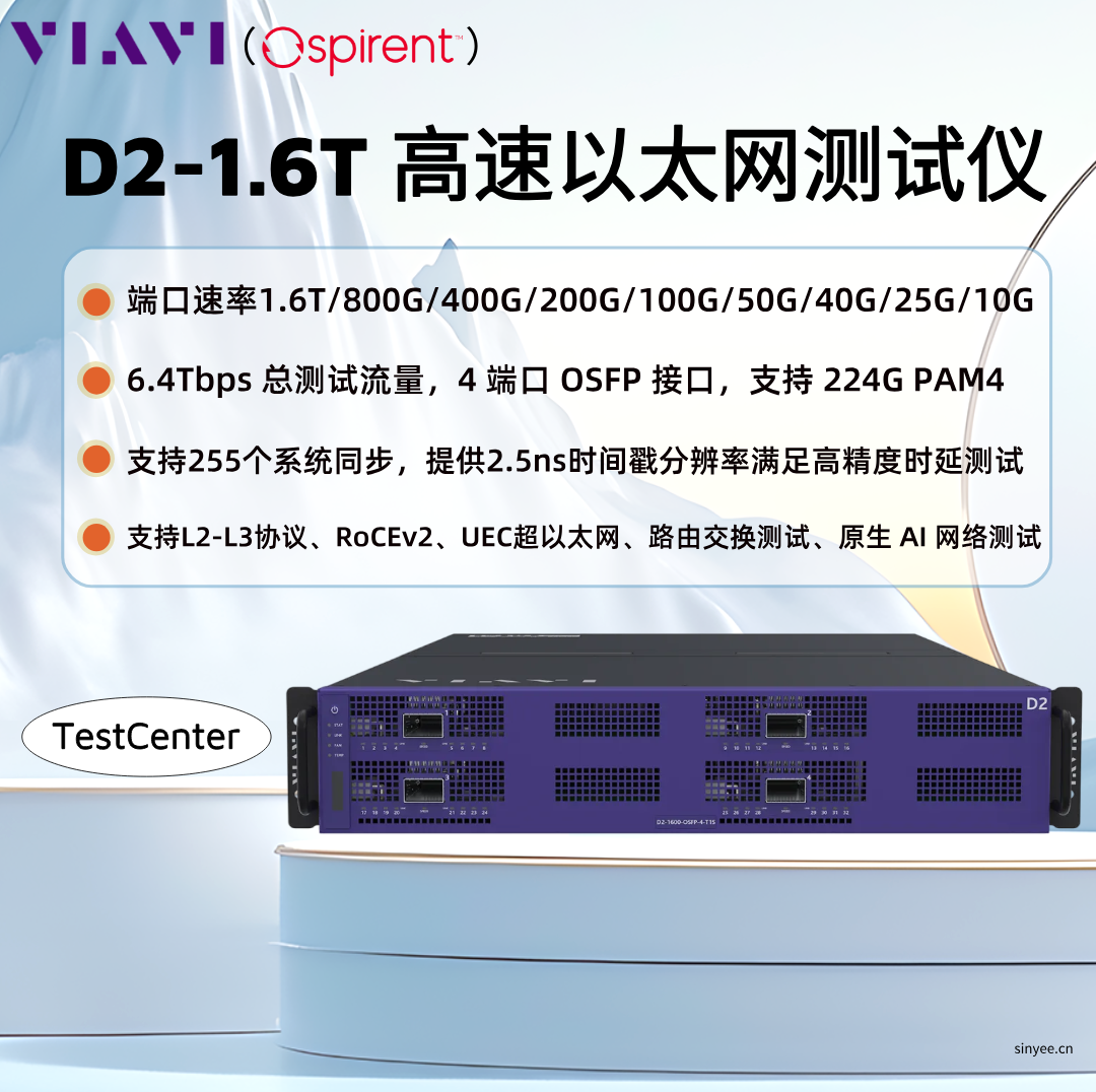 VIAVI TestCenter D2 1.6T以太网测试仪 AI数据中心网络测试平台